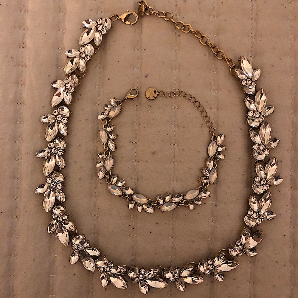 Gold and Silver Floral Necklace Set